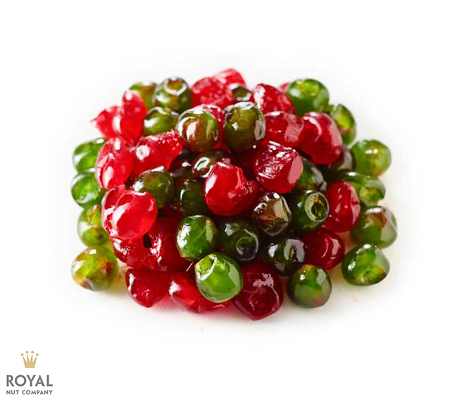 Glace red & green cherries
