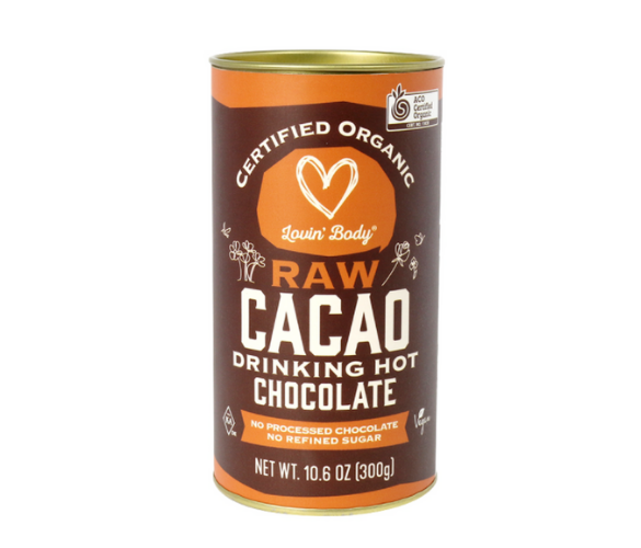 A jar of raw cacao drinking chocolate