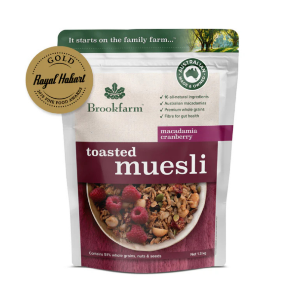 Brookfarm Toasted Muesli cranberry macadamia
