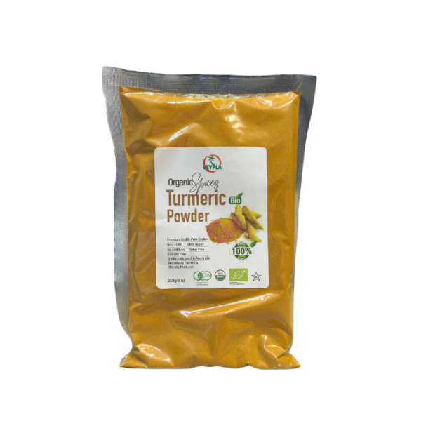 Bag with organic turmeric powder